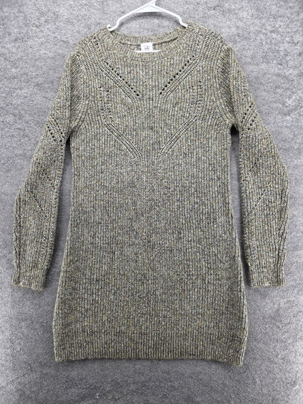 Cabi Sweater Womens Medium Gray Knit Cotton Acrylic Blend Long Sleeve Pullover